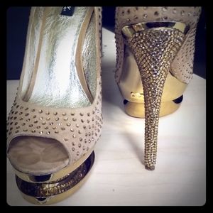 Zigyny high heels platform with rhinestones